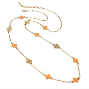 Clover enamel Station necklace